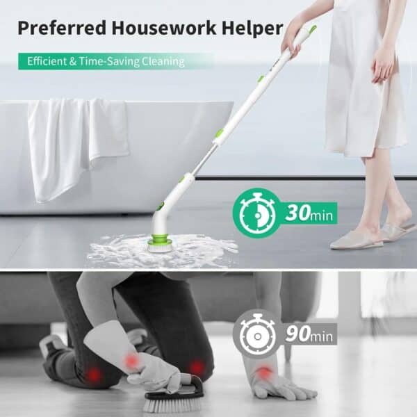 Afoddon Electric Spin Scrubber Cordless Power Shower Bathroom Scrub Brush - Image 2